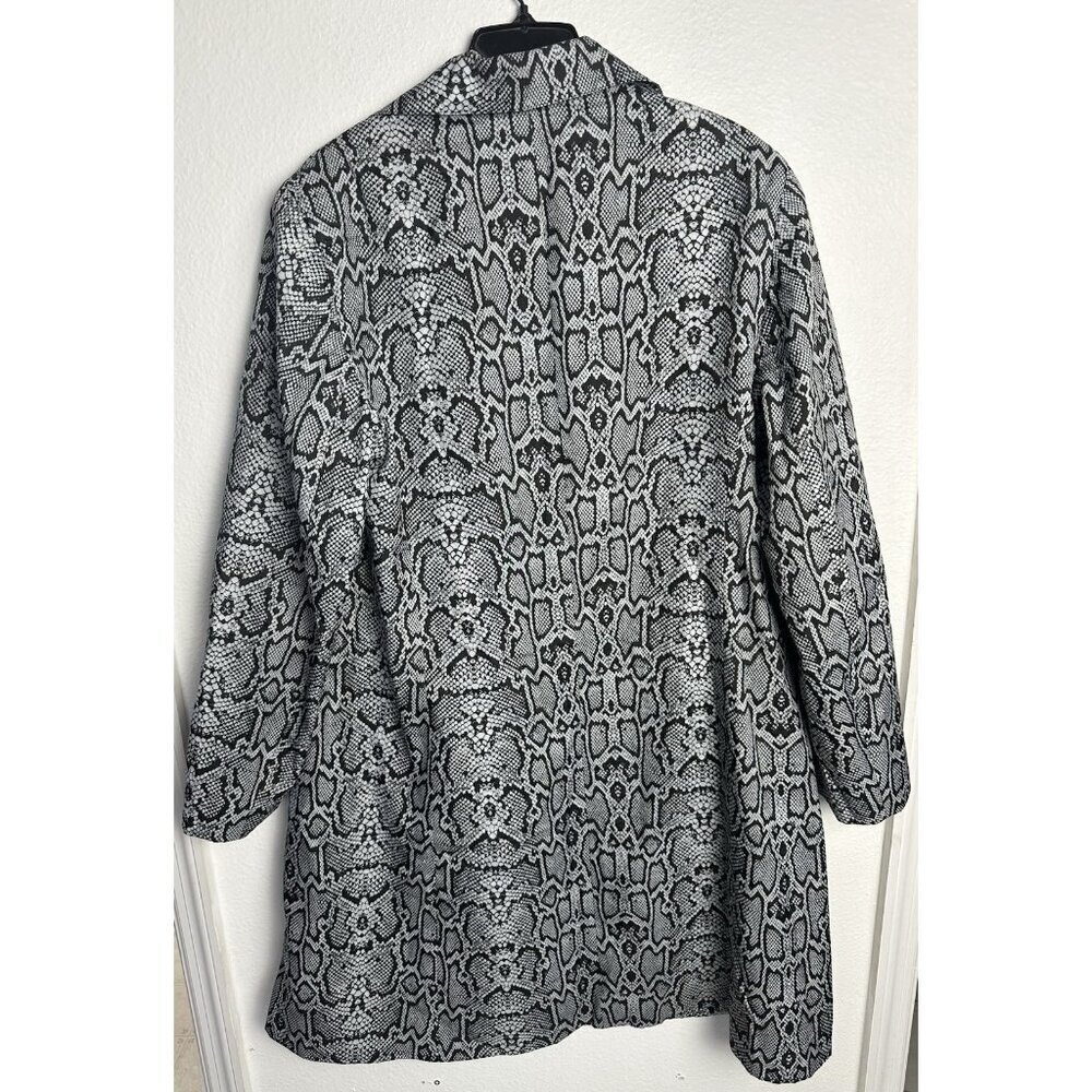 Jonathan Michael Python Snakeskin Print Coat Jacket Gray Black Women’s 14 - Picture 3 of 11
